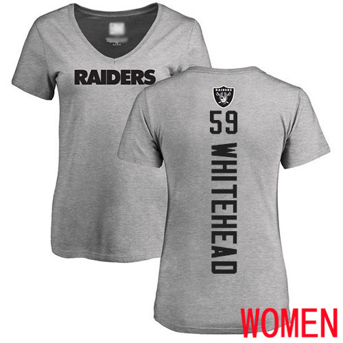 Oakland Raiders Ash Women Tahir Whitehead Backer NFL Football #59 T Shirt
